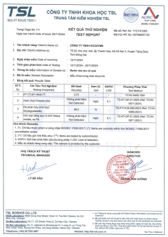 Chứng Nhận Nước Rửa Rau Củ Quả Đạt Chuần 