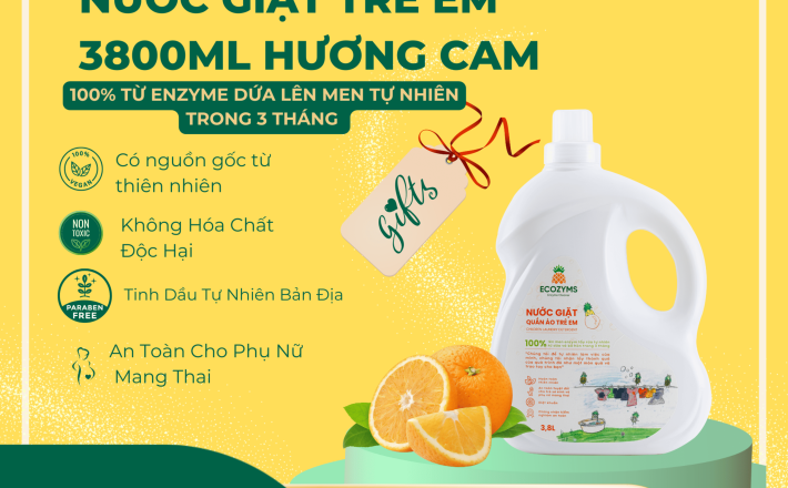 Nước Giặt Quần Áo Trẻ Em 3L8