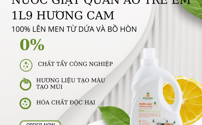 Nước Giặt Quần Áo Trẻ Em 1L9