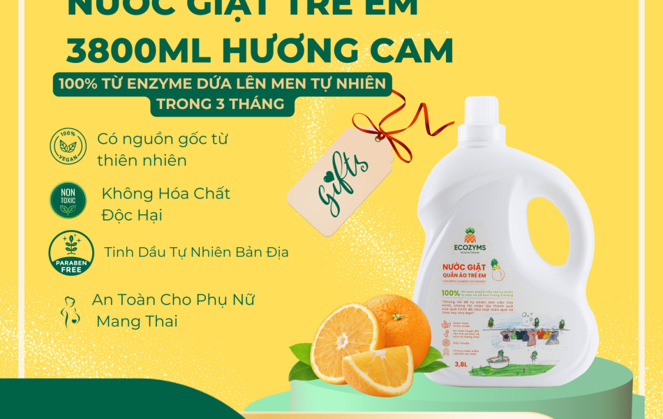 Nước Giặt Quần Áo Trẻ Em 3L8