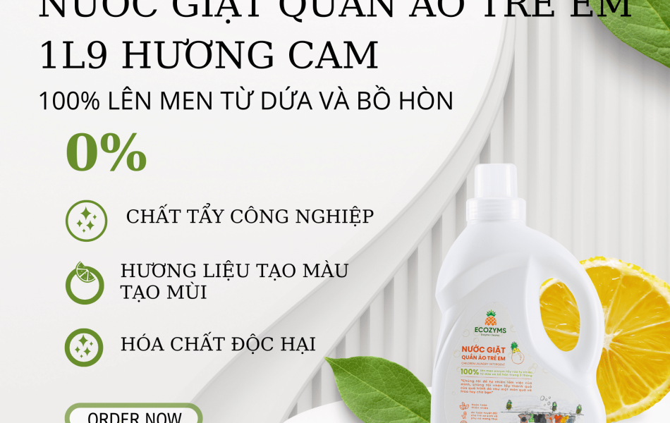 Nước Giặt Quần Áo Trẻ Em 1L9