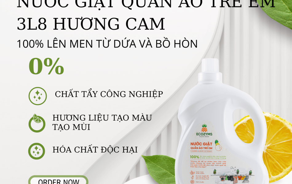 Nước Giặt Quần Áo Trẻ Em 3L8